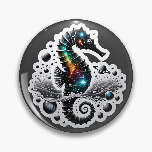 Item preview, Surreal Cosmic Seahorse Fantasy Galaxy Ocean Art Print designed and sold by PinUpPizzazz.