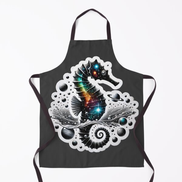 Item preview, Surreal Cosmic Seahorse Fantasy Galaxy Ocean Art Print designed and sold by PinUpPizzazz.