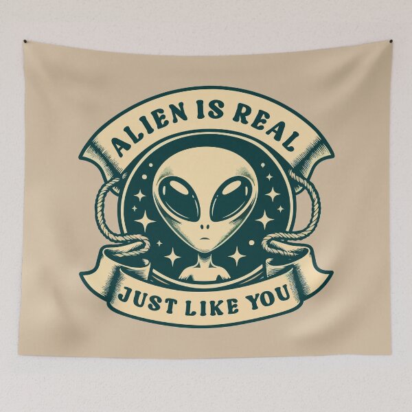 Item preview, Alien Is Real Just Like You – Vintage UFO Believer Quote designed and sold by Scaryzz.