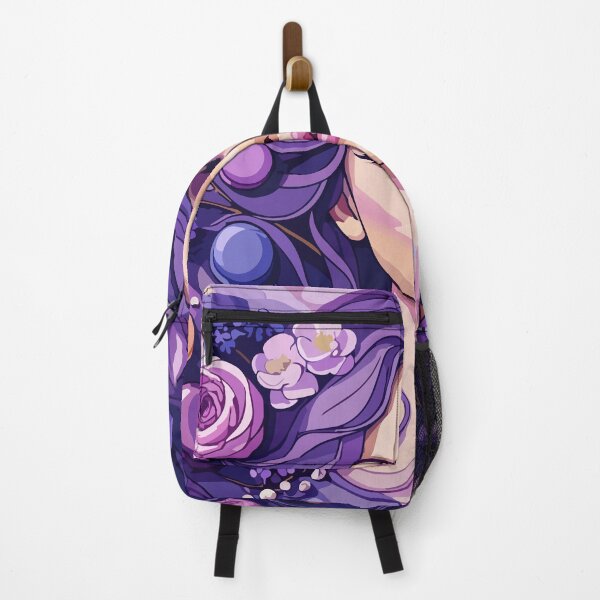 Item preview, Purple Floral Muse – Dreamy Botanical Woman Portrait designed and sold by ArtByBoya.
