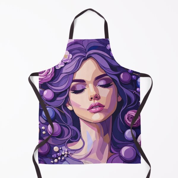 Item preview, Purple Floral Muse – Dreamy Botanical Woman Portrait designed and sold by ArtByBoya.