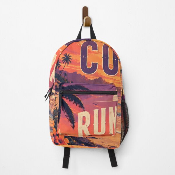 Item preview, Runaway to the Coast | Tropical Beach Sunset Wall Art | Palm Trees Ocean Travel Vintage Aesthetic Poster designed and sold by FestivityFinds.