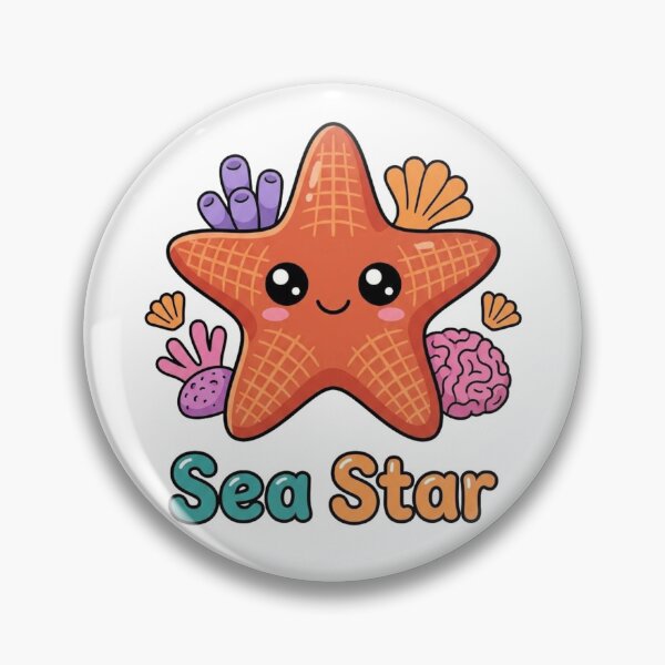 Artikelvorschau, Niedliche Seestern-Cartoon-Aufkleber | Kawaii-Seestern-Clipart | Geschenk für Strandliebhaber entworfen und verkauft von morning sun.