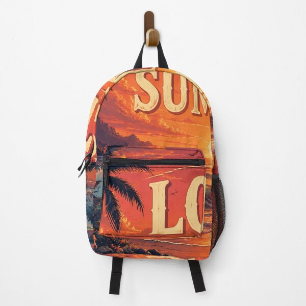 Item preview, Lost in Summer Beach Sunset Wall Art | Tropical Ocean Waves Retro Palm Trees Poster | Cinematic Surf Aesthetic Decor designed and sold by FestivityFinds.