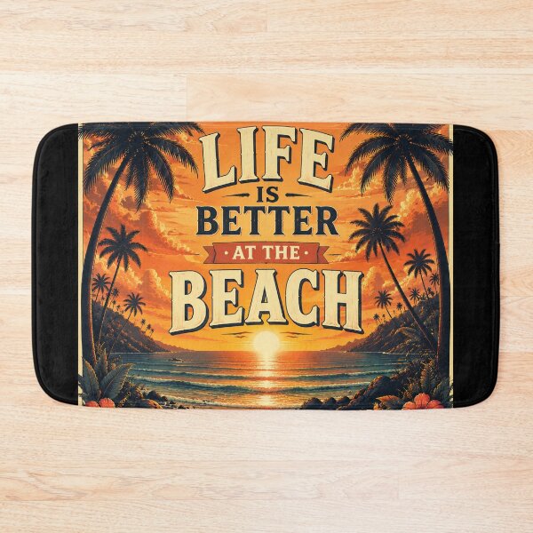 Item preview, Life Is Better at the Beach – Tropical Sunset Wall Art | Palm Tree Ocean Coastal Quote Poster designed and sold by FestivityFinds.
