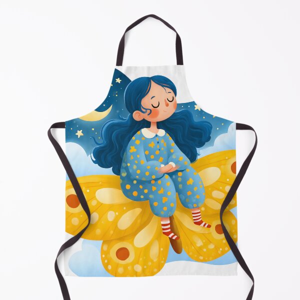 Item preview, Cute Girl in Pajamas Riding Butterfly Dream Sticker designed and sold by AMIDATORA.