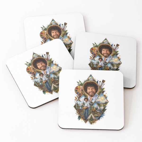 Item preview, Bob Ross Merch, Bob Ross Happy Little Trees Collage designed and sold by graphic-genie.