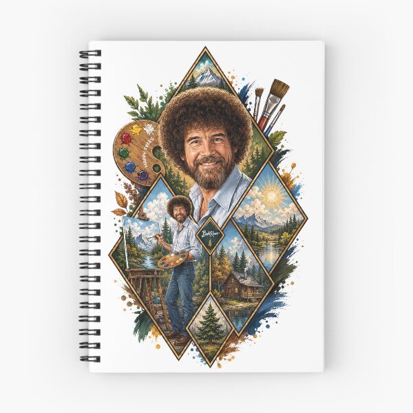Item preview, Bob Ross Merch, Bob Ross Happy Little Trees Collage designed and sold by graphic-genie.