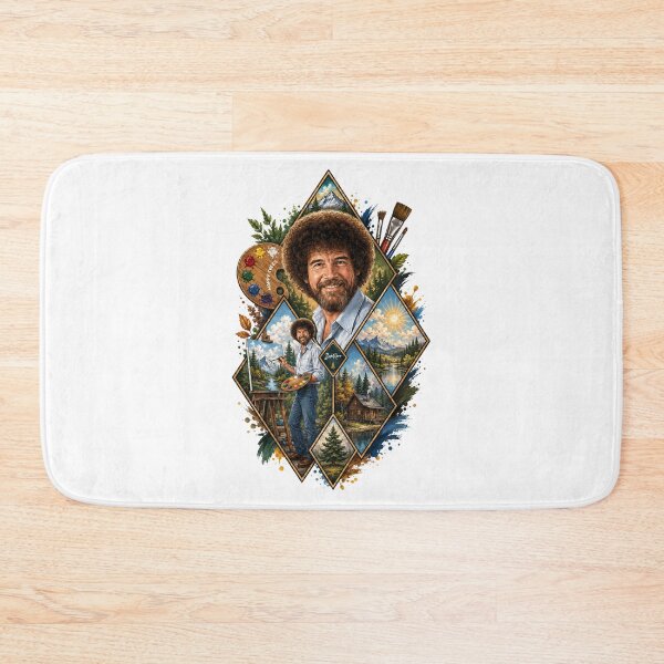 Item preview, Bob Ross Merch, Bob Ross Happy Little Trees Collage designed and sold by graphic-genie.