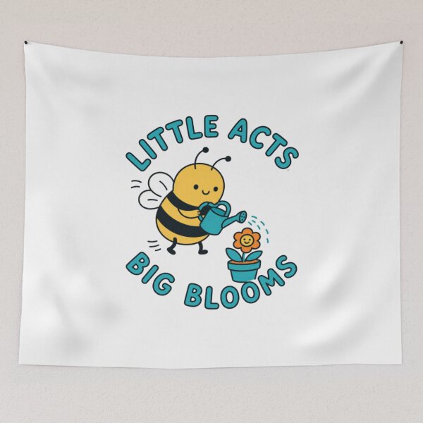 Item preview, Cute Bumblebee Watering Happy Flower Cartoon Design designed and sold by Ritlansie.