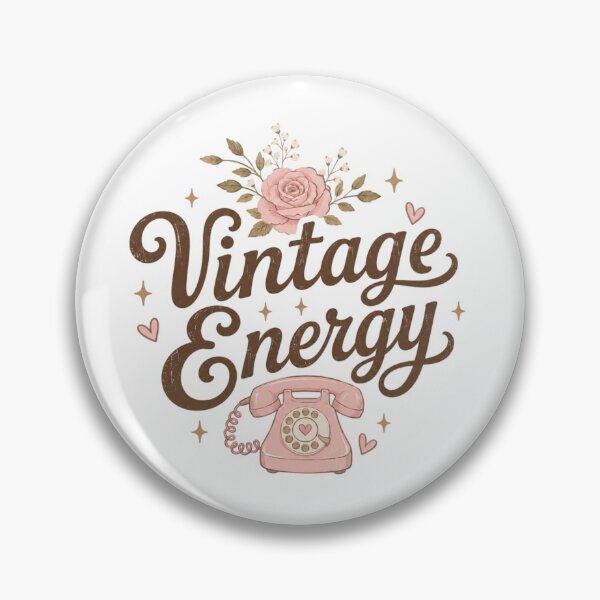 Item preview, Vintage Energy Cute Retro Typography | Aesthetic Vintage Quote | Retro Floral Phone Design Sticker designed and sold by Sanika arts .