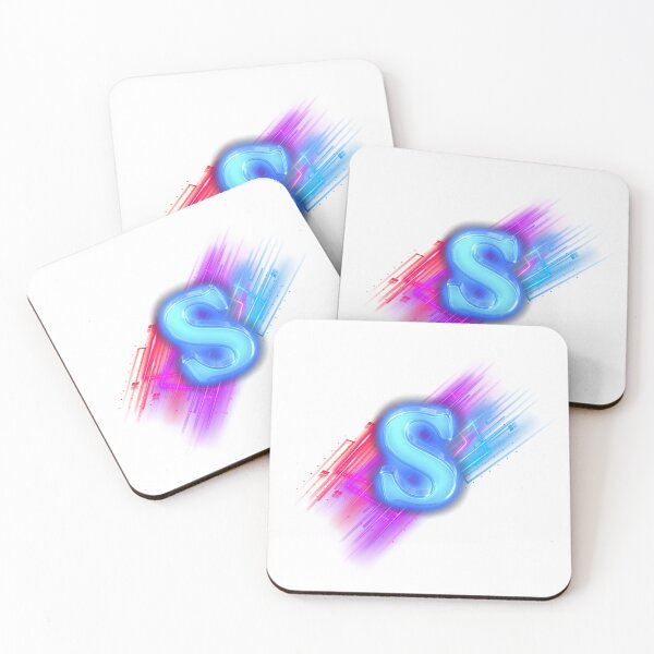 Item preview, Letter S Neon Cyber 3D Glass Monogram Art designed and sold by rich-moda.