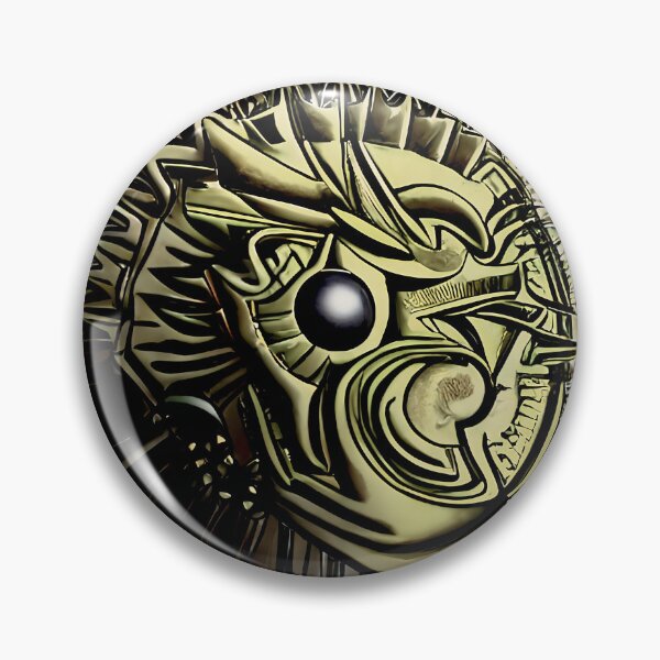 Item preview, Dark Solar Dragon Face Black Orb Eye Spike Disc Steel Grey Sun Deity Art designed and sold by YugenWorkshop.