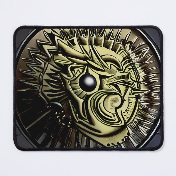 Item preview, Dark Solar Dragon Face Black Orb Eye Spike Disc Steel Grey Sun Deity Art designed and sold by YugenWorkshop.
