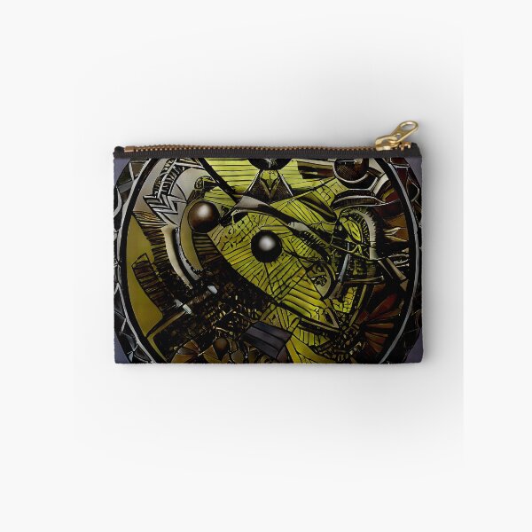 Item preview, Dark Crescent Horn Deity Triple Orb Mosaic Shield Olive Green Steel Art designed and sold by YugenWorkshop.