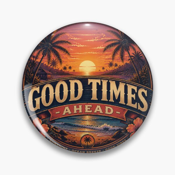 Item preview, Good Times Ahead Beach Sunset T-Shirt Design | Tropical Palm Tree Ocean Sunset Aesthetic designed and sold by FestivityFinds.