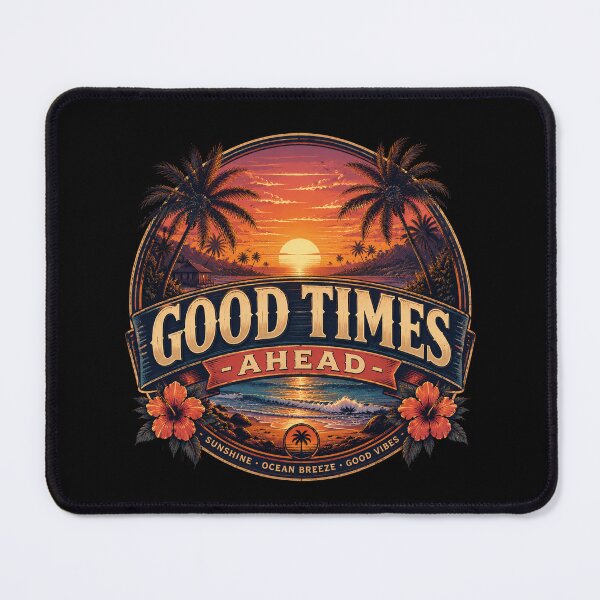 Item preview, Good Times Ahead Beach Sunset T-Shirt Design | Tropical Palm Tree Ocean Sunset Aesthetic designed and sold by FestivityFinds.