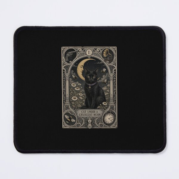 Item preview, Cat Under a Crescent Moon. Tarot Card designed and sold by Birdie and Flynn.