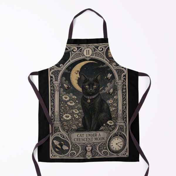 Item preview, Cat Under a Crescent Moon. Tarot Card designed and sold by Birdie and Flynn.