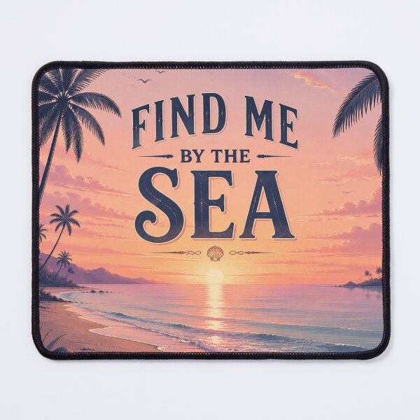 Item preview, Find Me by the Sea | Pastel Beach Sunset Wall Art | Tropical Ocean Waves Palm Trees Aesthetic Coastal Poster designed and sold by FestivityFinds.