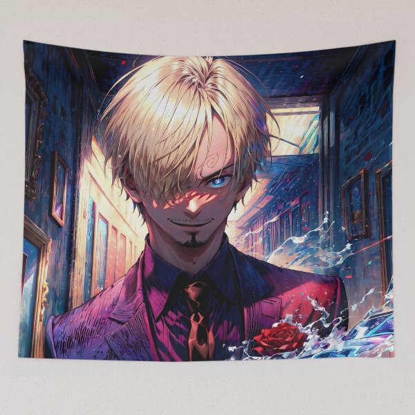Item preview, Sanji Vinsmoke One Piece Rose Alley Blue Aura designed and sold by bystudiolereve.