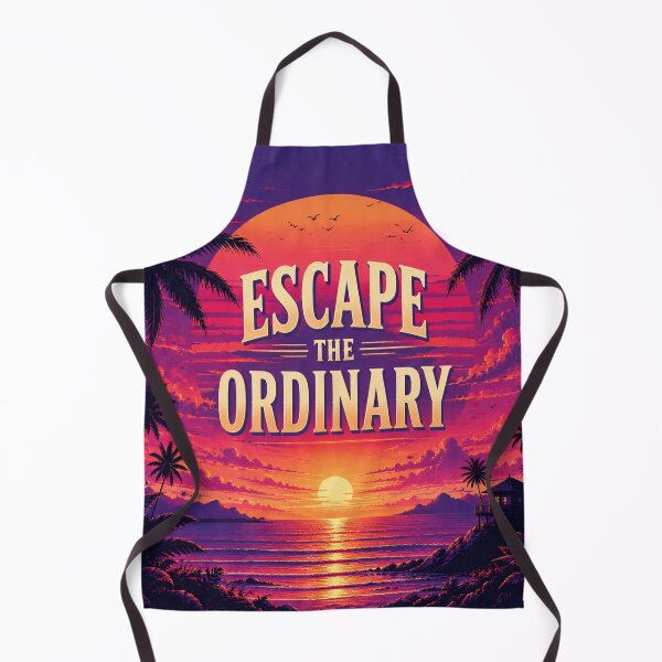 Item preview, Escape the Ordinary Retro Tropical Sunset Beach Poster | Inspirational Ocean Palm Tree Wall Art Print designed and sold by FestivityFinds.