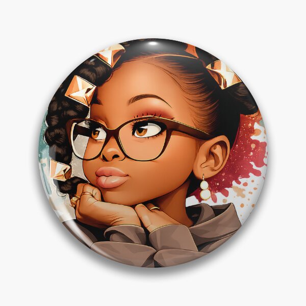 Item preview, Dreaming Girl Sticker | Cute Black Girl | Whimsical Portrait | Glossy Cartoon Art | Positive Vibes designed and sold by overcomercrafts.