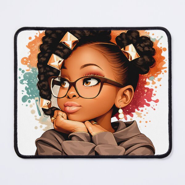 Item preview, Dreaming Girl Sticker | Cute Black Girl | Whimsical Portrait | Glossy Cartoon Art | Positive Vibes designed and sold by overcomercrafts.