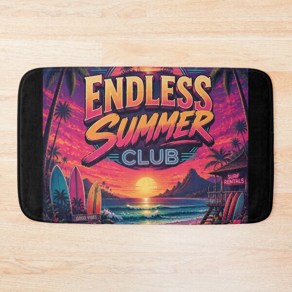 Item preview, Endless Summer Surf Club Retro Neon Beach Poster | Tropical Sunset Ocean Wall Art Print designed and sold by FestivityFinds.