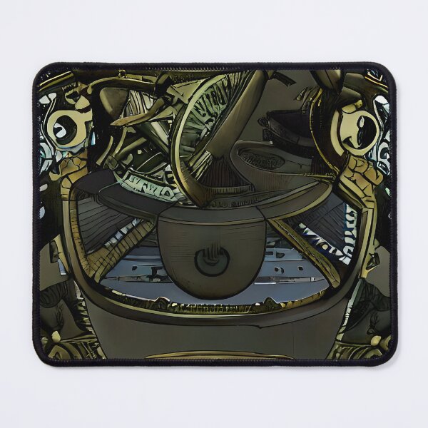 Item preview, Dark Samurai Mask Extreme Close Eye Slit Blue Interior Filigree Stained Frame Art designed and sold by YugenWorkshop.