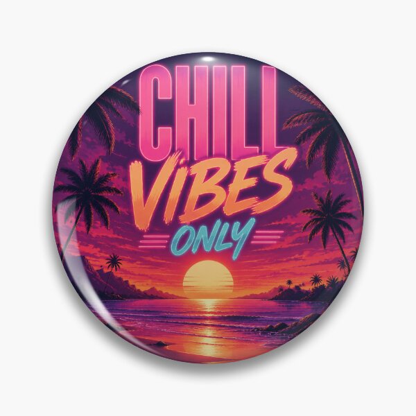 Item preview, Chill Vibes Only Neon Retro Tropical Sunset Beach Poster | Vintage Ocean Palm Tree Wall Art Print designed and sold by FestivityFinds.