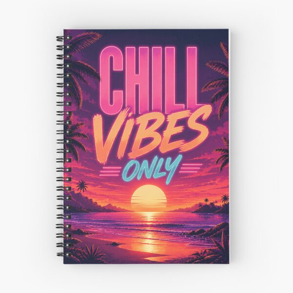 Item preview, Chill Vibes Only Neon Retro Tropical Sunset Beach Poster | Vintage Ocean Palm Tree Wall Art Print designed and sold by FestivityFinds.
