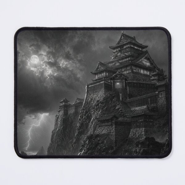 Item preview, Japanese Castle Under Moon and Storm designed and sold by MarlicShop.