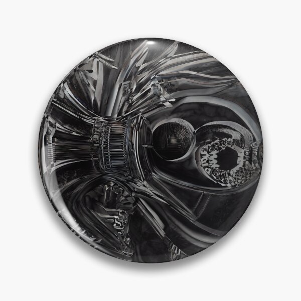 Item preview, Dark Chrome Spiral Shell Orb Return Turbine Wing Scale Rim Black Void Fill Art designed and sold by YugenWorkshop.