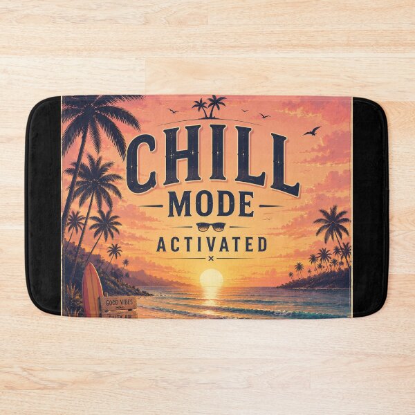 Item preview, Chill Mode Activated Beach Sunset Surf Aesthetic | Tropical Ocean Wall Art designed and sold by FestivityFinds.