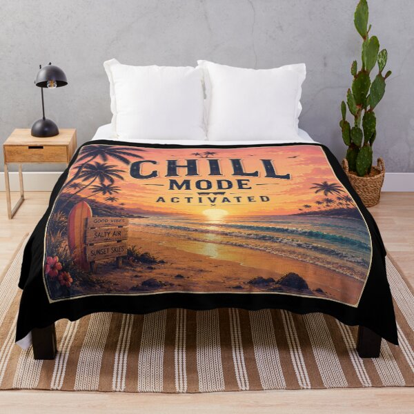 Item preview, Chill Mode Activated Beach Sunset Surf Aesthetic | Tropical Ocean Wall Art designed and sold by FestivityFinds.