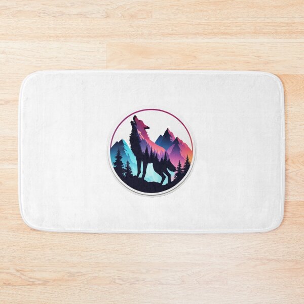 Item preview, Wolf silhouette with mountains designed and sold by kidoramagic.