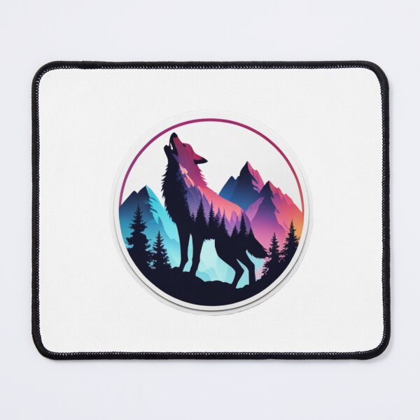 Item preview, Wolf silhouette with mountains designed and sold by kidoramagic.