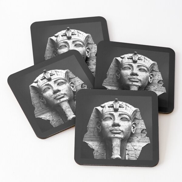 Item preview, Ancient Egyptian Pharaoh Statue in Black and White designed and sold by inkoutninja.
