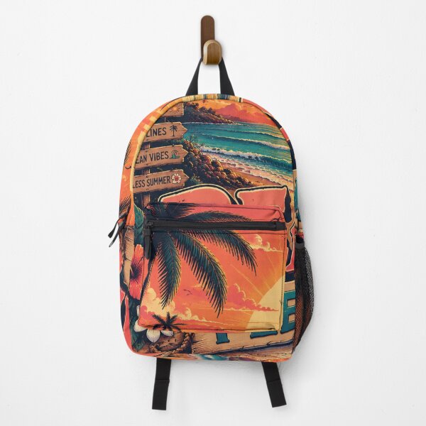 Item preview, Beach Please Retro Tropical Sunset Beach Poster | Vintage Ocean Palm Tree Surf Coastal Wall Art Print designed and sold by FestivityFinds.