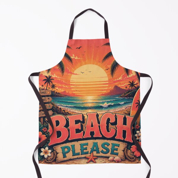 Item preview, Beach Please Retro Tropical Sunset Beach Poster | Vintage Ocean Palm Tree Surf Coastal Wall Art Print designed and sold by FestivityFinds.