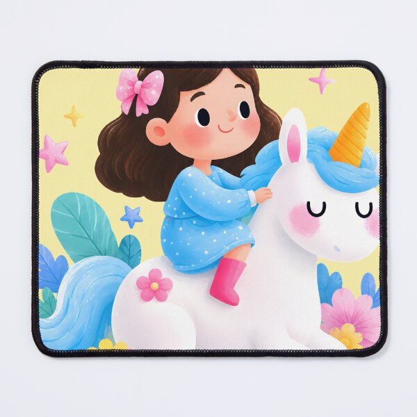Item preview, Cute Girl Sitting on Unicorn Fantasy Sticker designed and sold by AMIDATORA.
