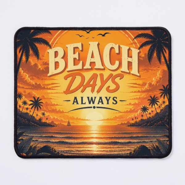 Item preview, Beach Days Always Retro Sunset Wall Art | Tropical Ocean Palm Tree Summer Decor Print designed and sold by FestivityFinds.