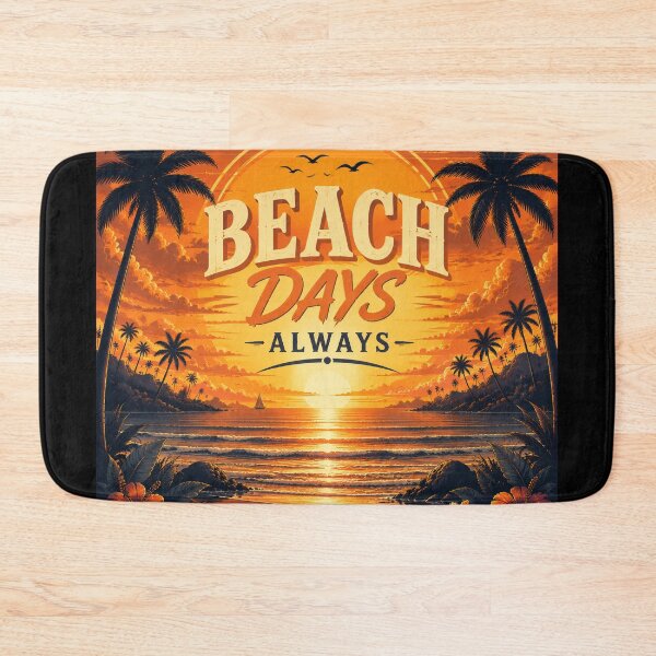 Item preview, Beach Days Always Retro Sunset Wall Art | Tropical Ocean Palm Tree Summer Decor Print designed and sold by FestivityFinds.