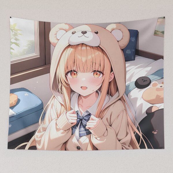 Item preview, Mahiru Shiina Angel Next Door Bear Hoodie Cozy Room designed and sold by justnickthings.