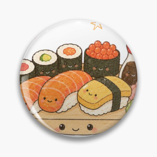 Item preview, Little Sushi Big Friendship Cute Kawaii Food Illustration designed and sold by Bebibon.