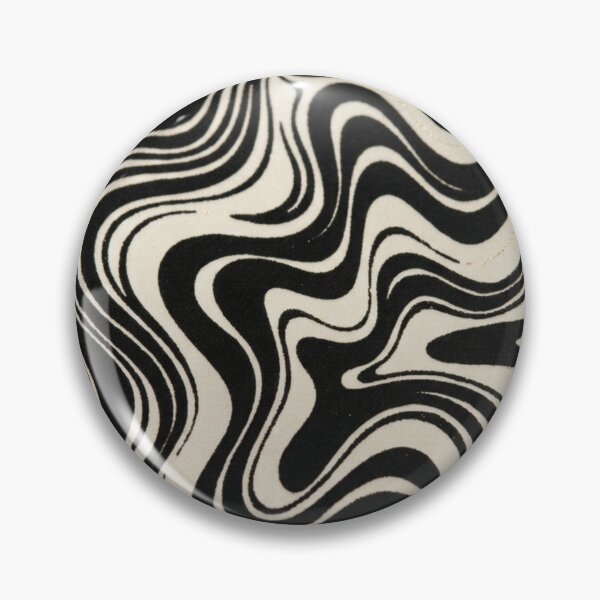 Item preview, Retro Liquid Swirl Abstract Pattern in Black and Almond Cream. designed and sold by Differenceee.