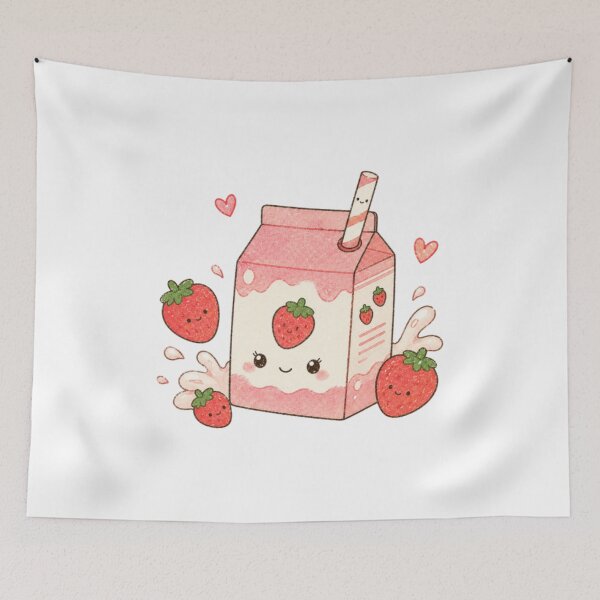 Item preview, Strawberry Milk Sweet Moments Cute Pastel Beverage Graphic designed and sold by Bebibon.