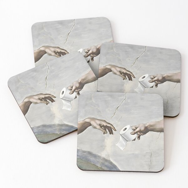Item preview, Michelangelo Painting Painting God Gives Adam Toilet Paper  designed and sold by TackyTime.