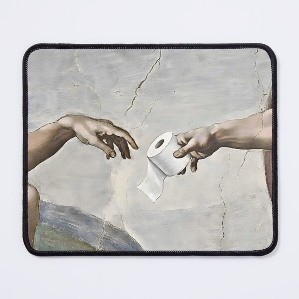 Item preview, Michelangelo Painting Painting God Gives Adam Toilet Paper  designed and sold by TackyTime.